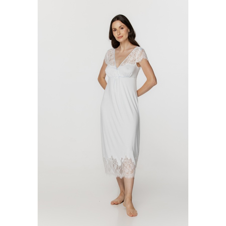 Camisón micromodal elastano blanco cuerpo entero